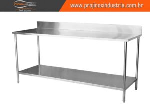 Mesa inox com prateleira