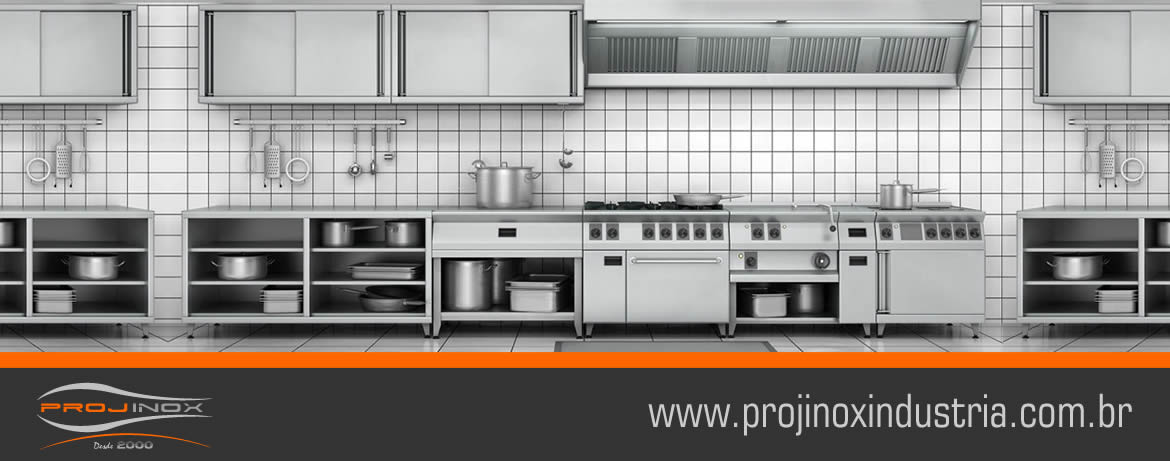 cozinha industrial com a marca Prokitchens