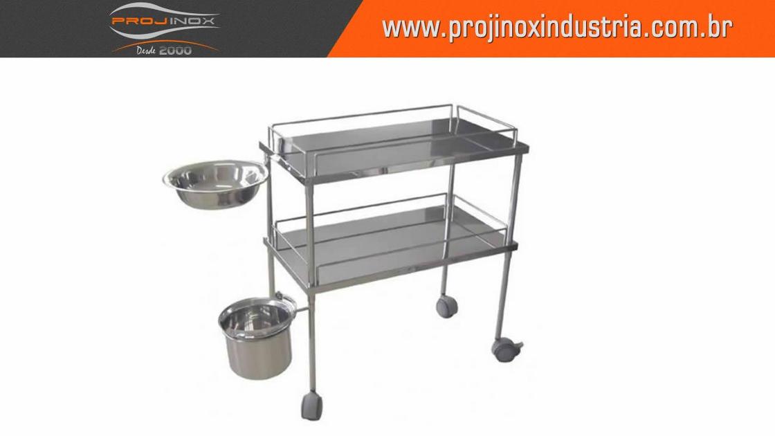 Carro Curativo Hospitalar Inox